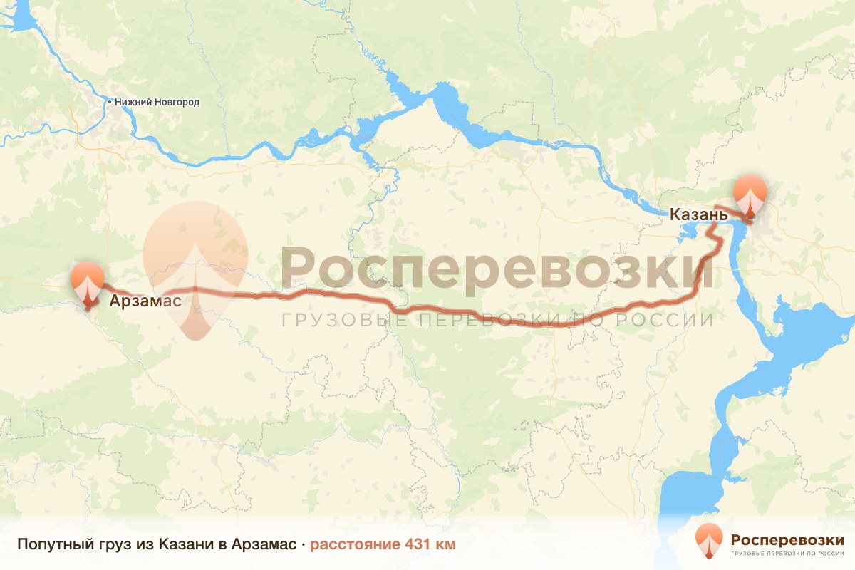 Попутный груз Казань Арзамас