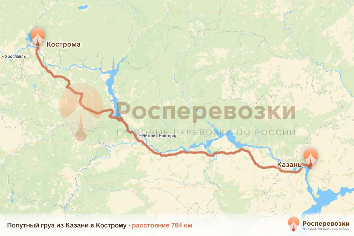 Попутный груз Казань Кострома