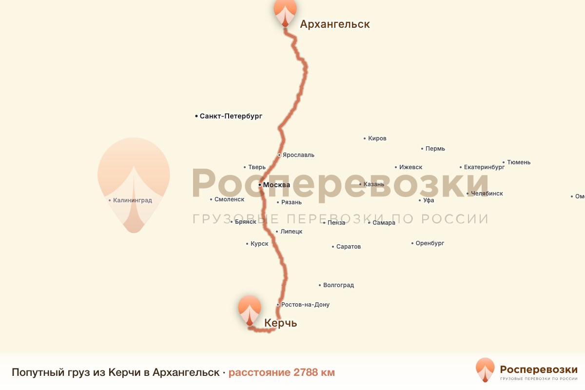 Попутный груз Керчь Архангельск