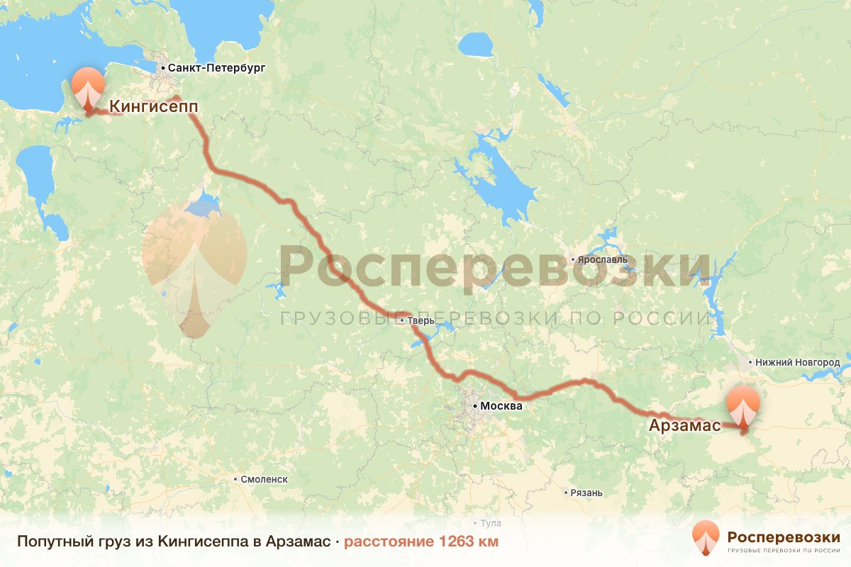 Попутный груз Кингисепп Арзамас