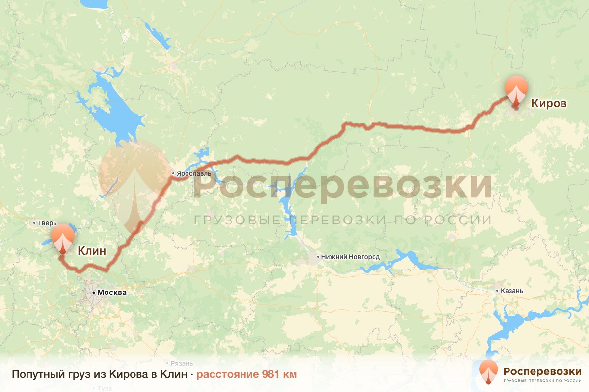 Попутный груз Киров Клин