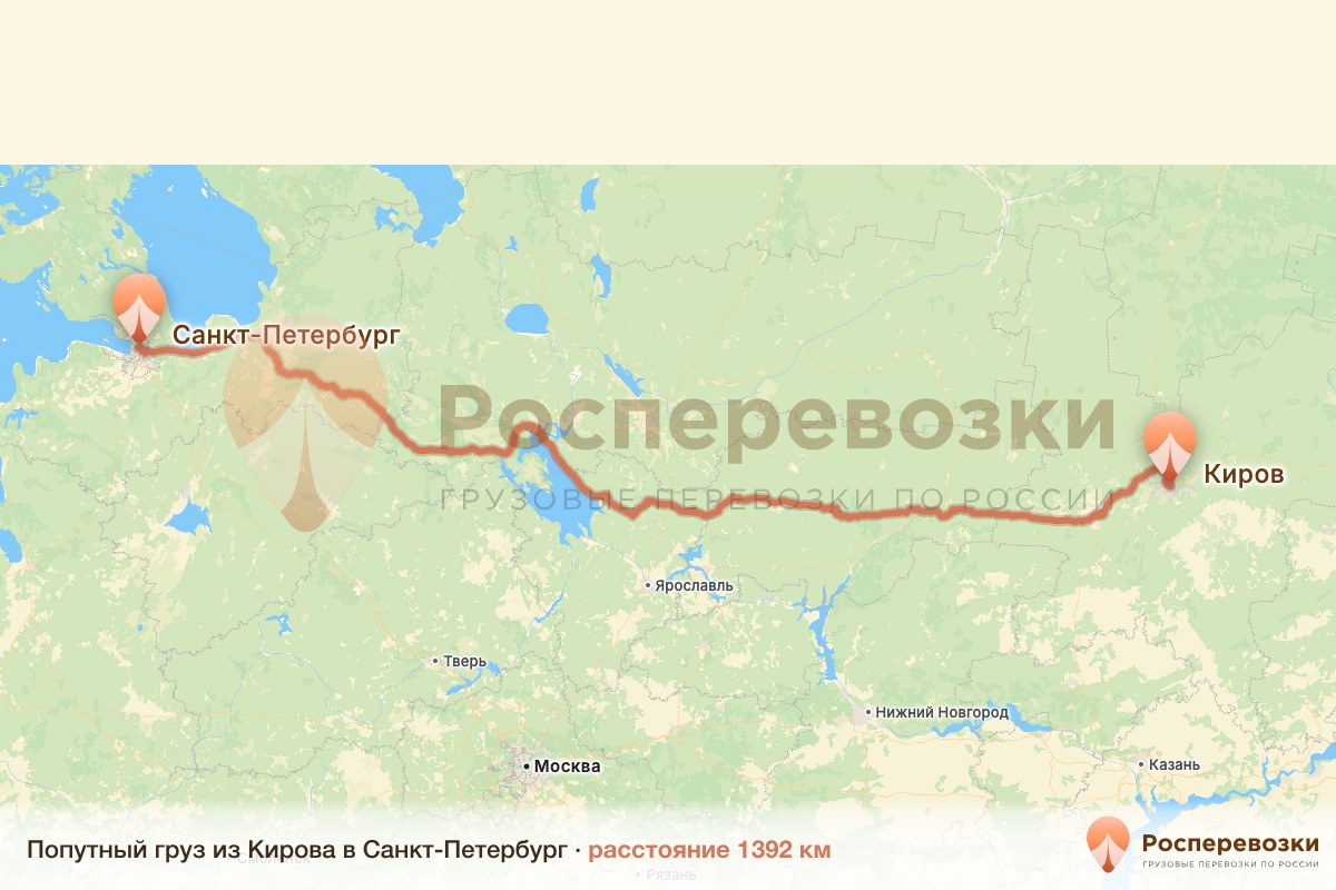 Попутный груз Киров Санкт-Петербург