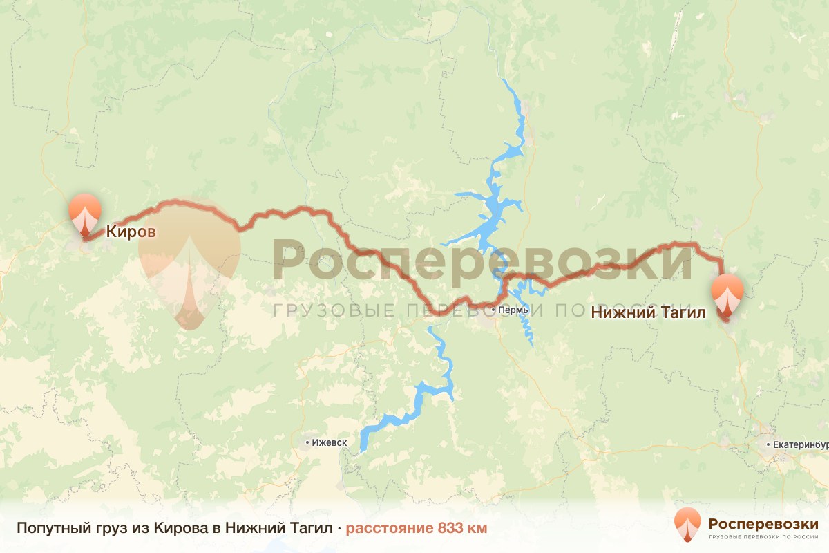 Попутный груз Киров Нижний Тагил