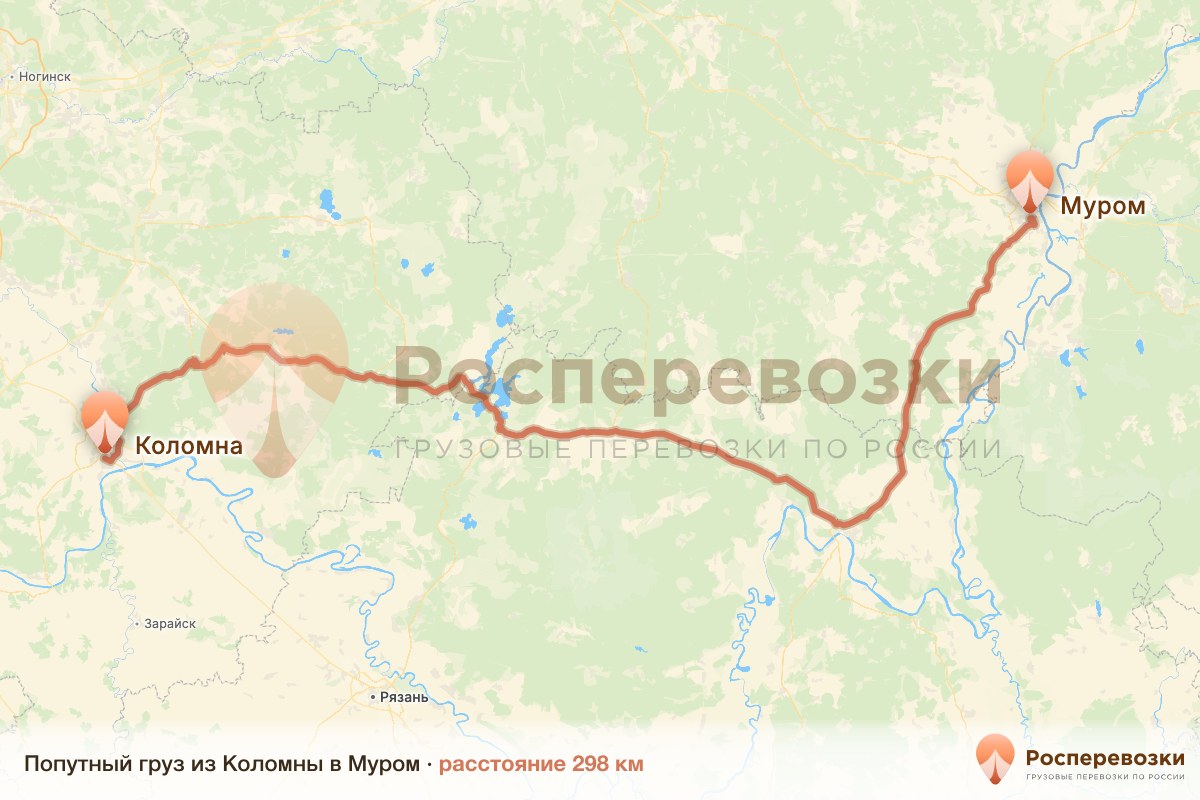 Попутный груз Коломна Муром