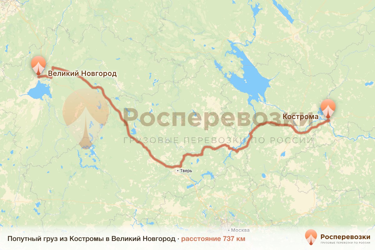 Попутный груз Кострома Великий Новгород