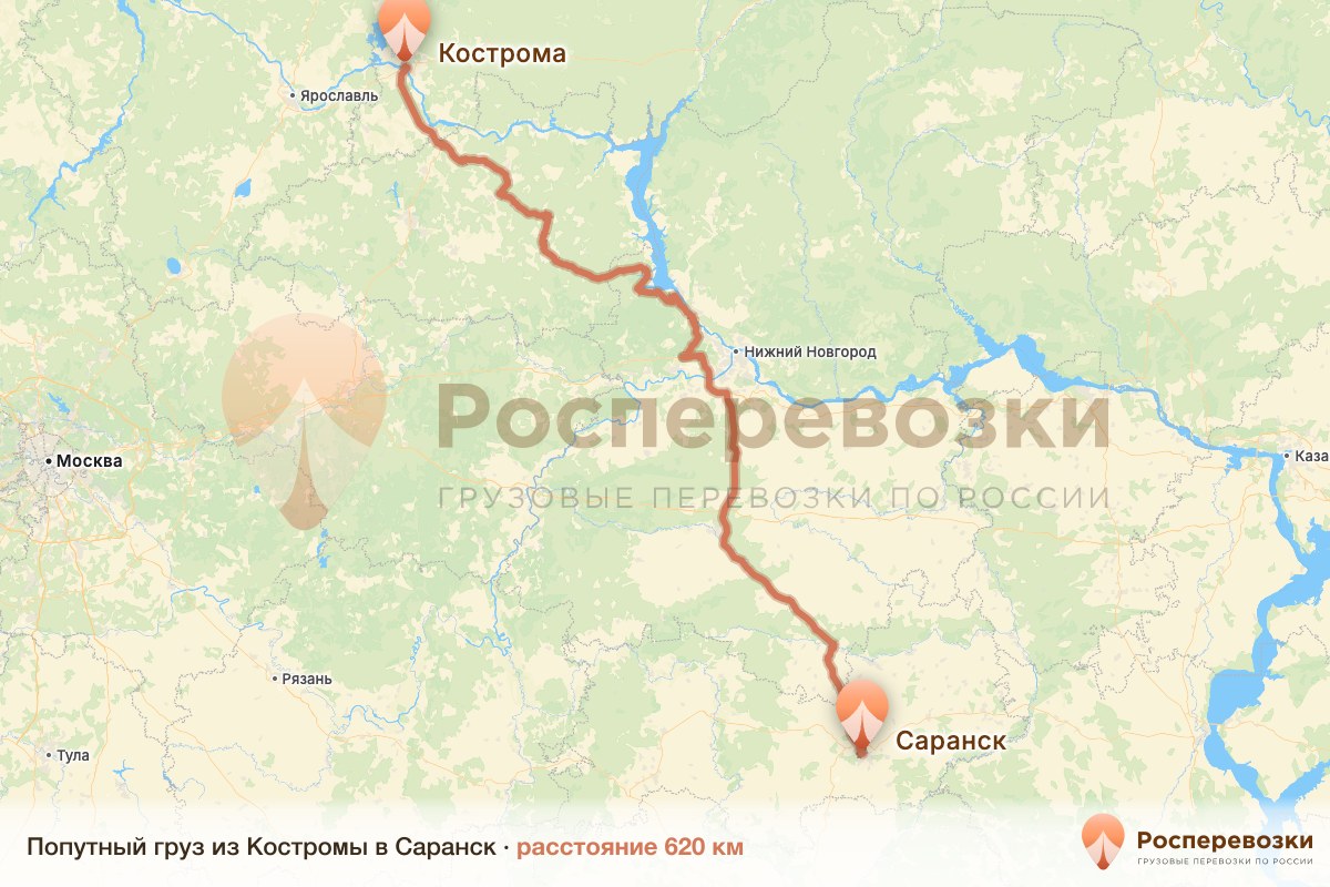 Попутный груз Кострома Саранск