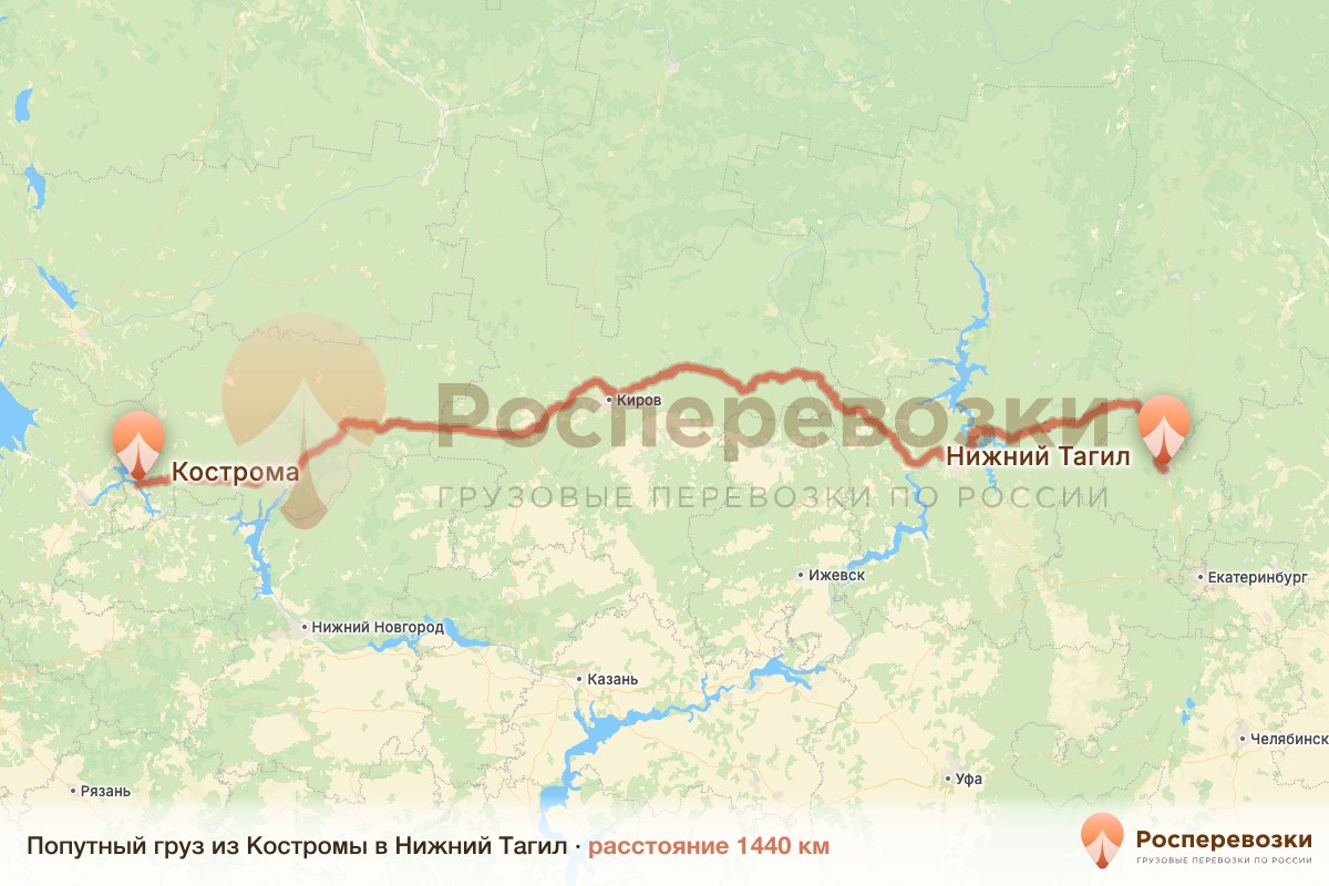 Попутный груз Кострома Нижний Тагил