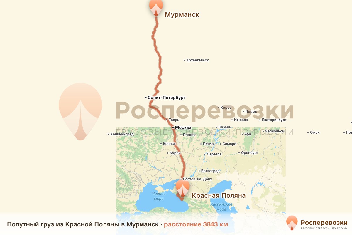 Попутный груз Красная Поляна Мурманск