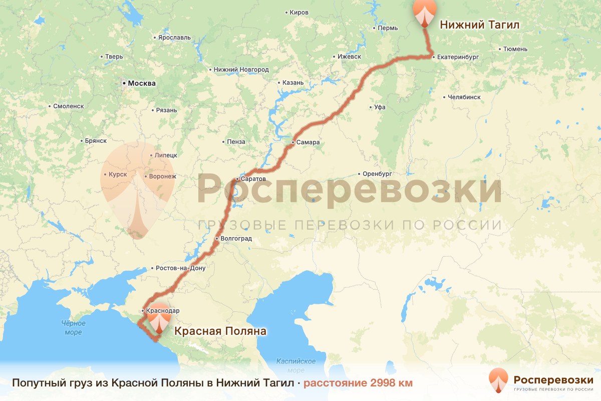 Попутный груз Красная Поляна Нижний Тагил