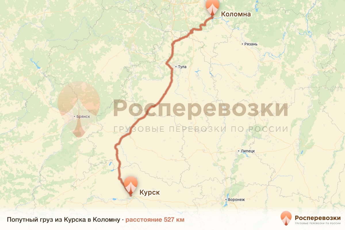 Попутный груз Курск Коломна