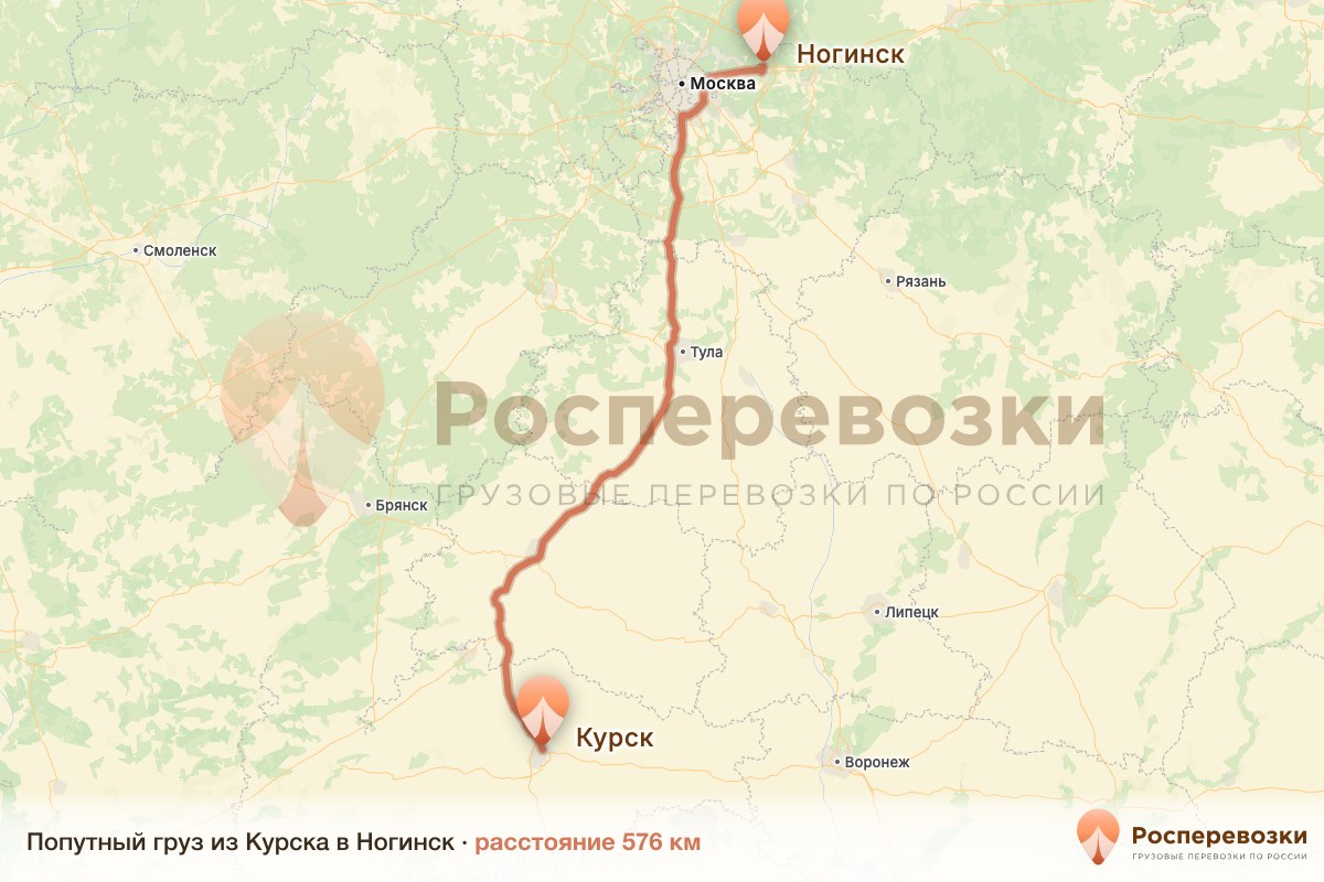 Попутный груз Курск Ногинск