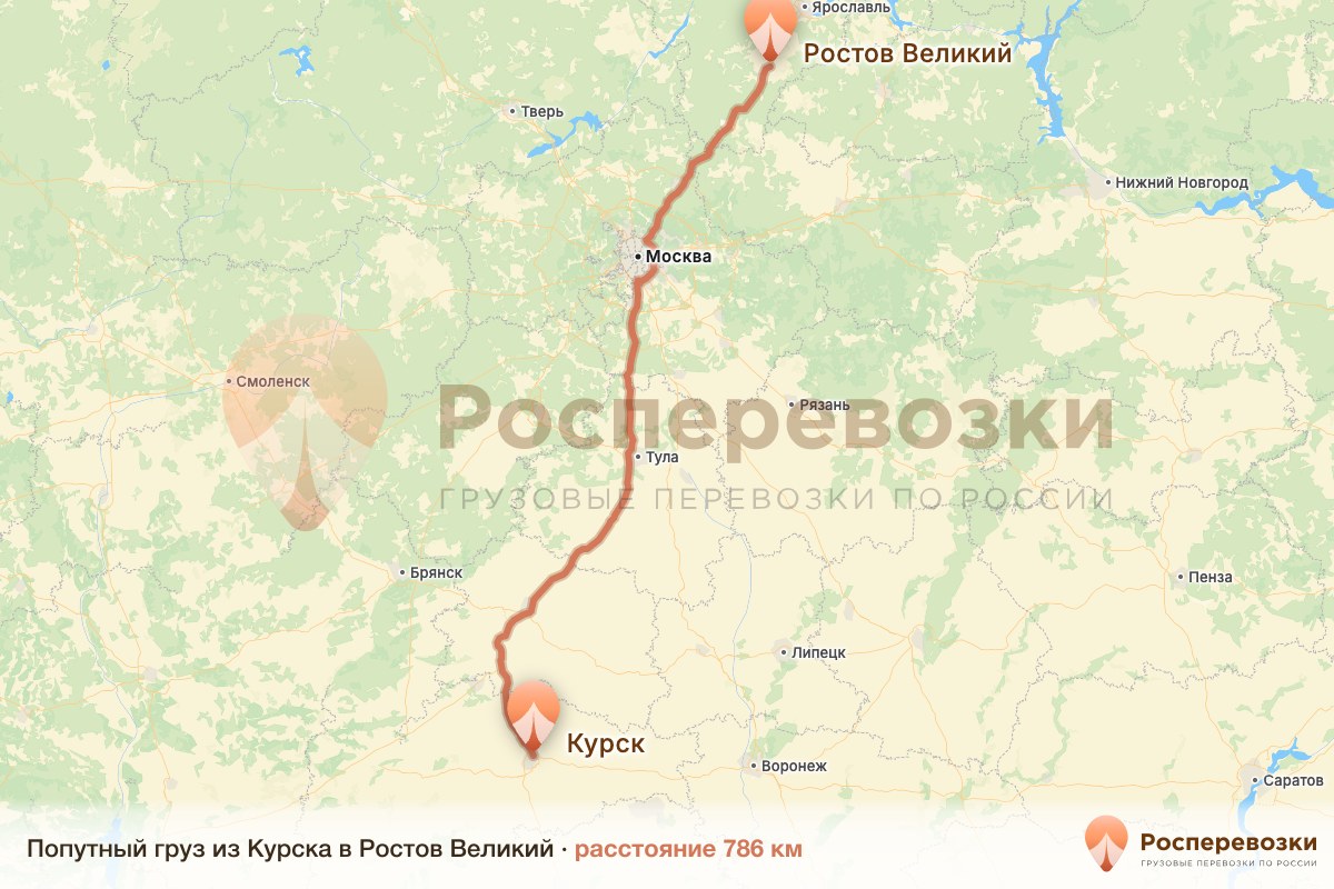 Попутный груз Курск Ростов