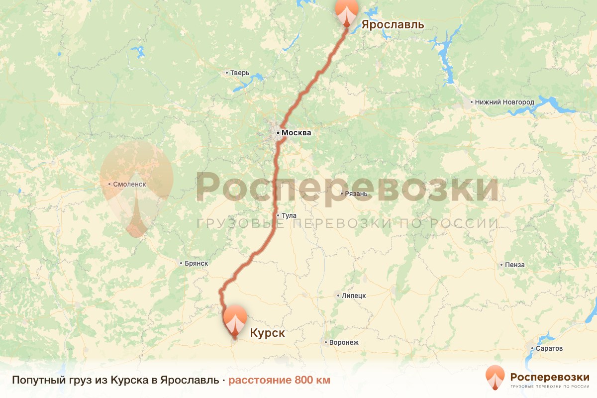 Попутный груз Курск Ярославль