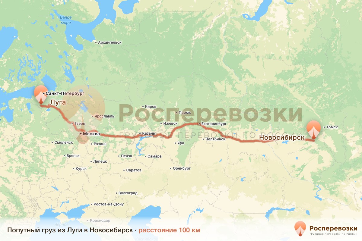Попутный груз Луга Новосибирск