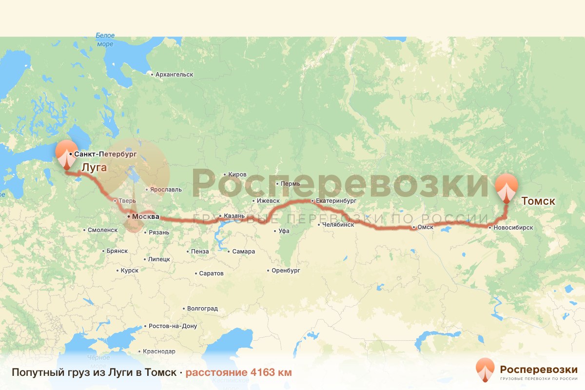 Попутный груз Луга Томск