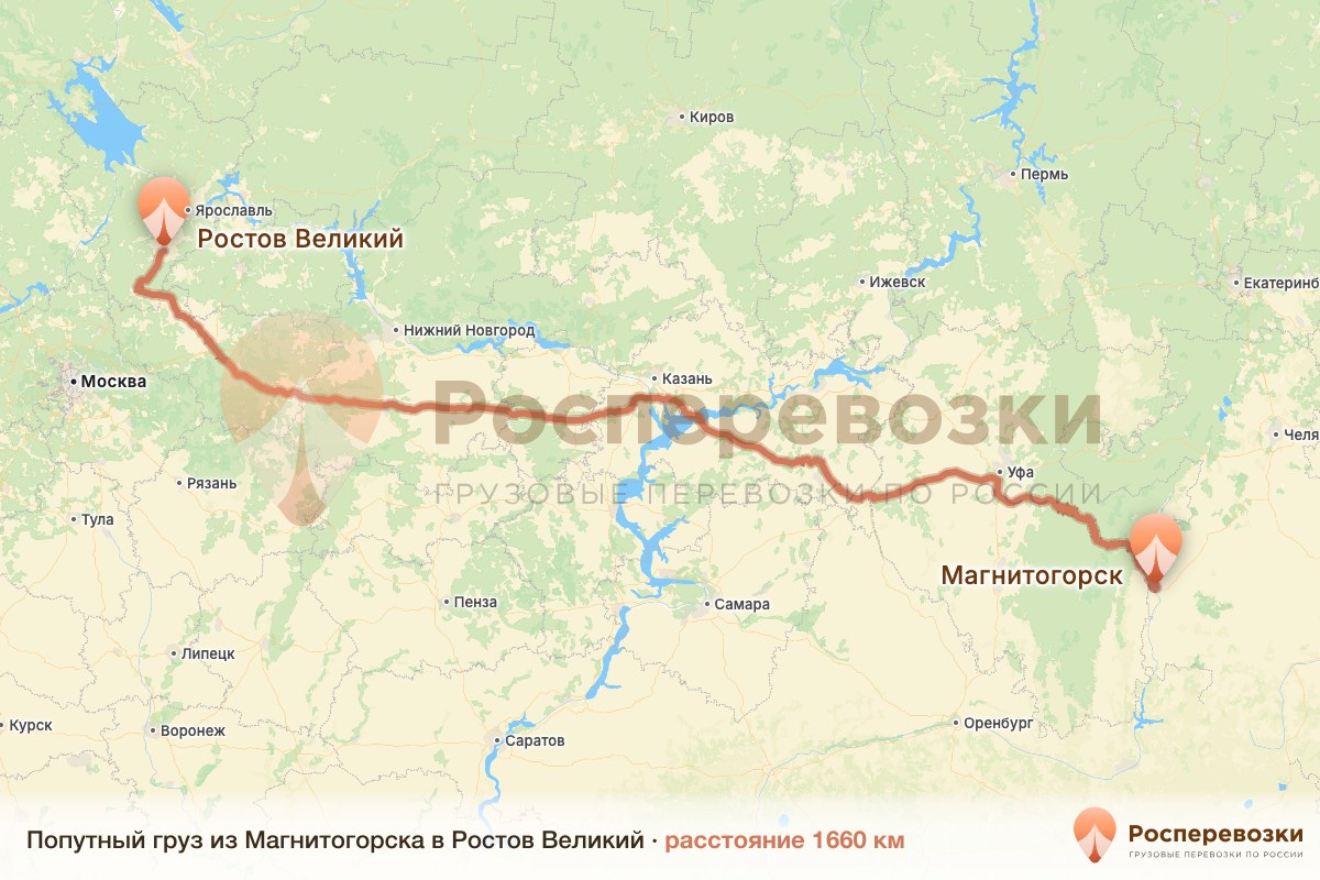 Попутный груз Магнитогорск Ростов
