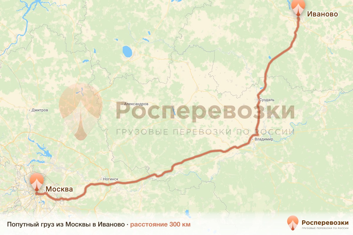 Попутный груз Москва Иваново