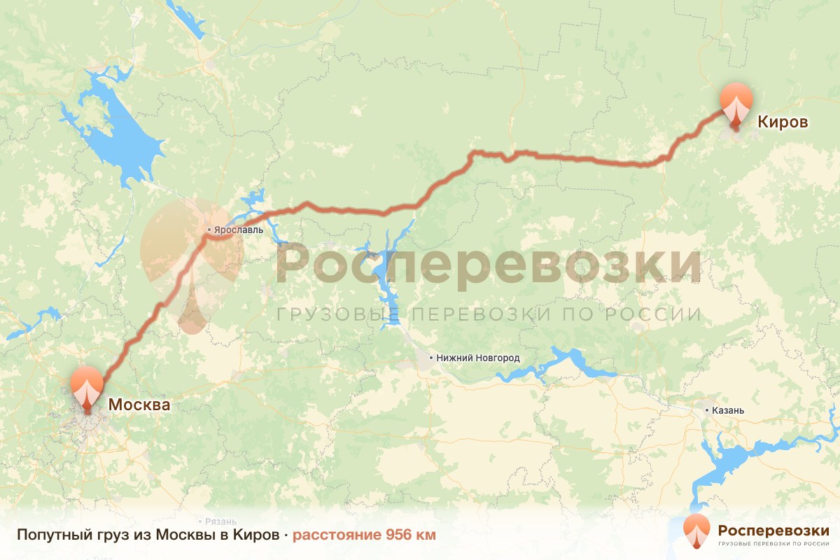 Попутный груз Москва Киров