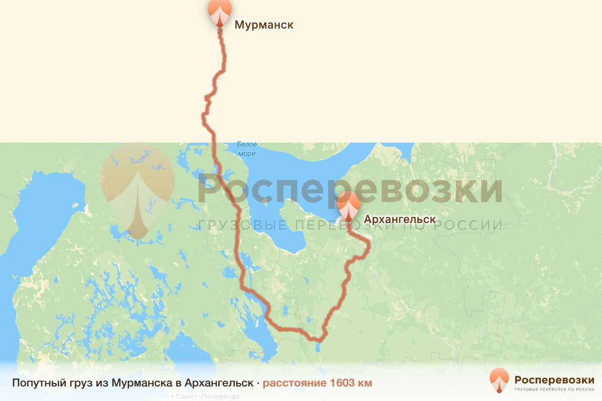 Попутный груз Мурманск Архангельск