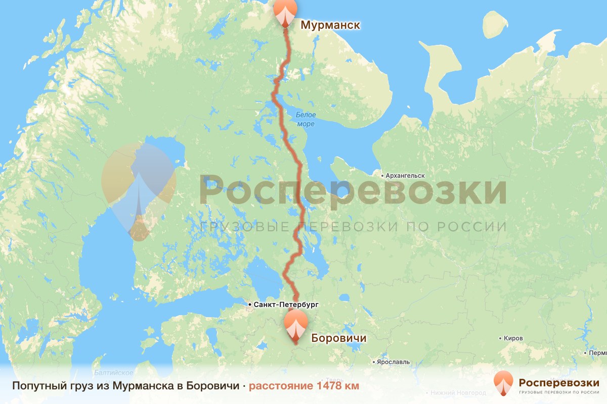 Попутный груз Мурманск Боровичи