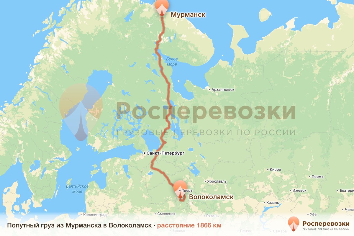 Попутный груз Мурманск Волоколамск