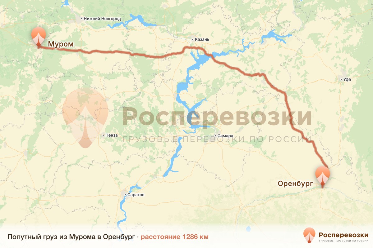 Попутный груз Муром Оренбург