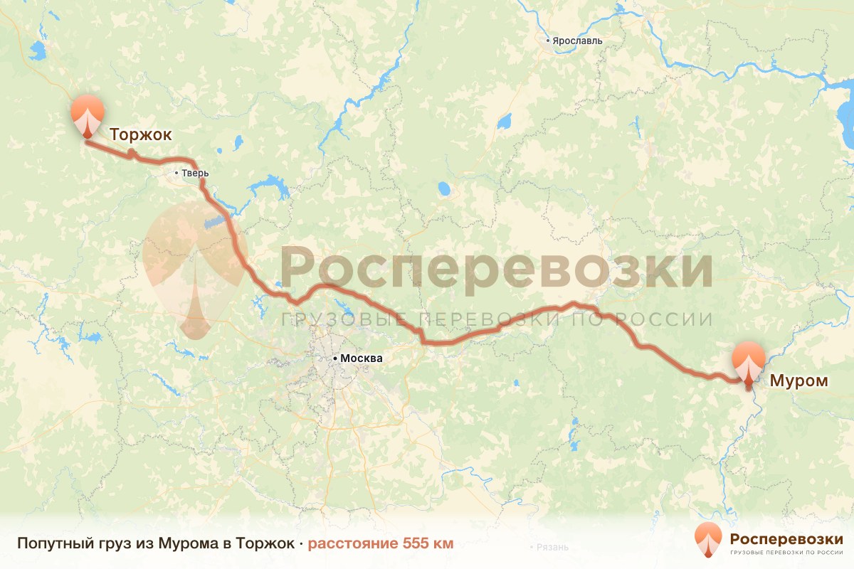 Попутный груз Муром Торжок