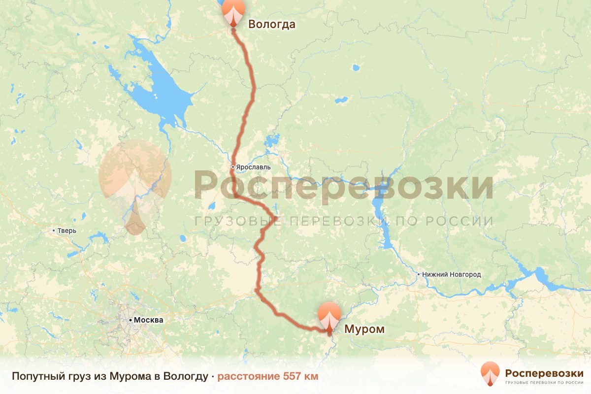 Попутный груз Муром Вологда