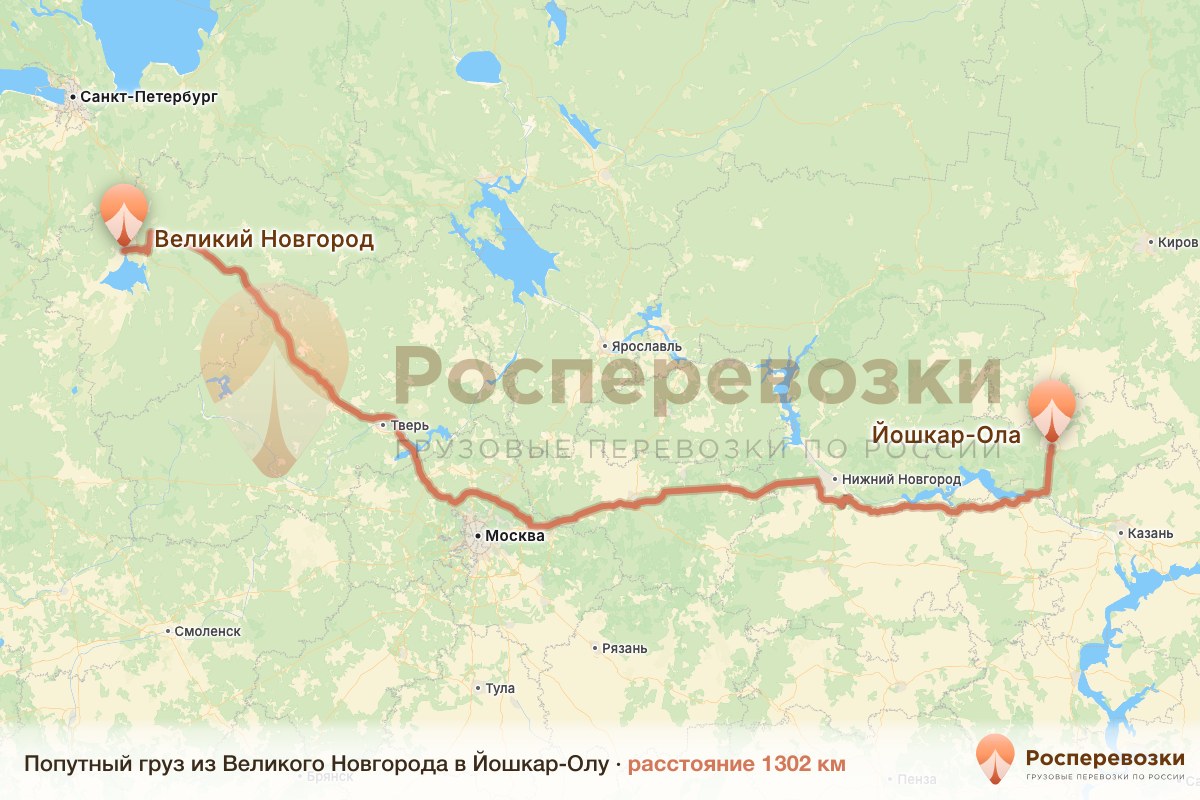 Попутный груз Великий Новгород Йошкар-Ола