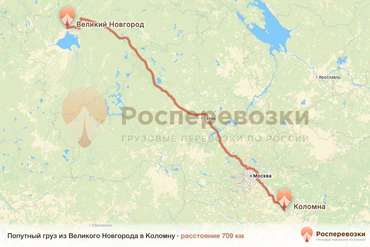 Попутный груз Великий Новгород Коломна