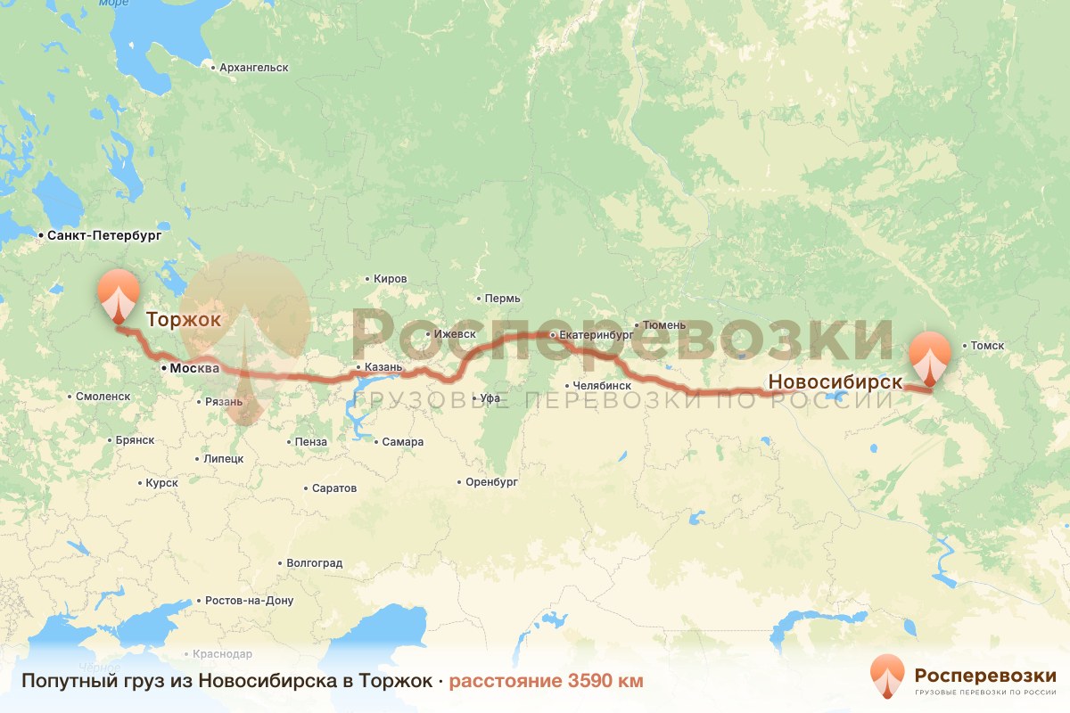 Попутный груз Новосибирск Торжок