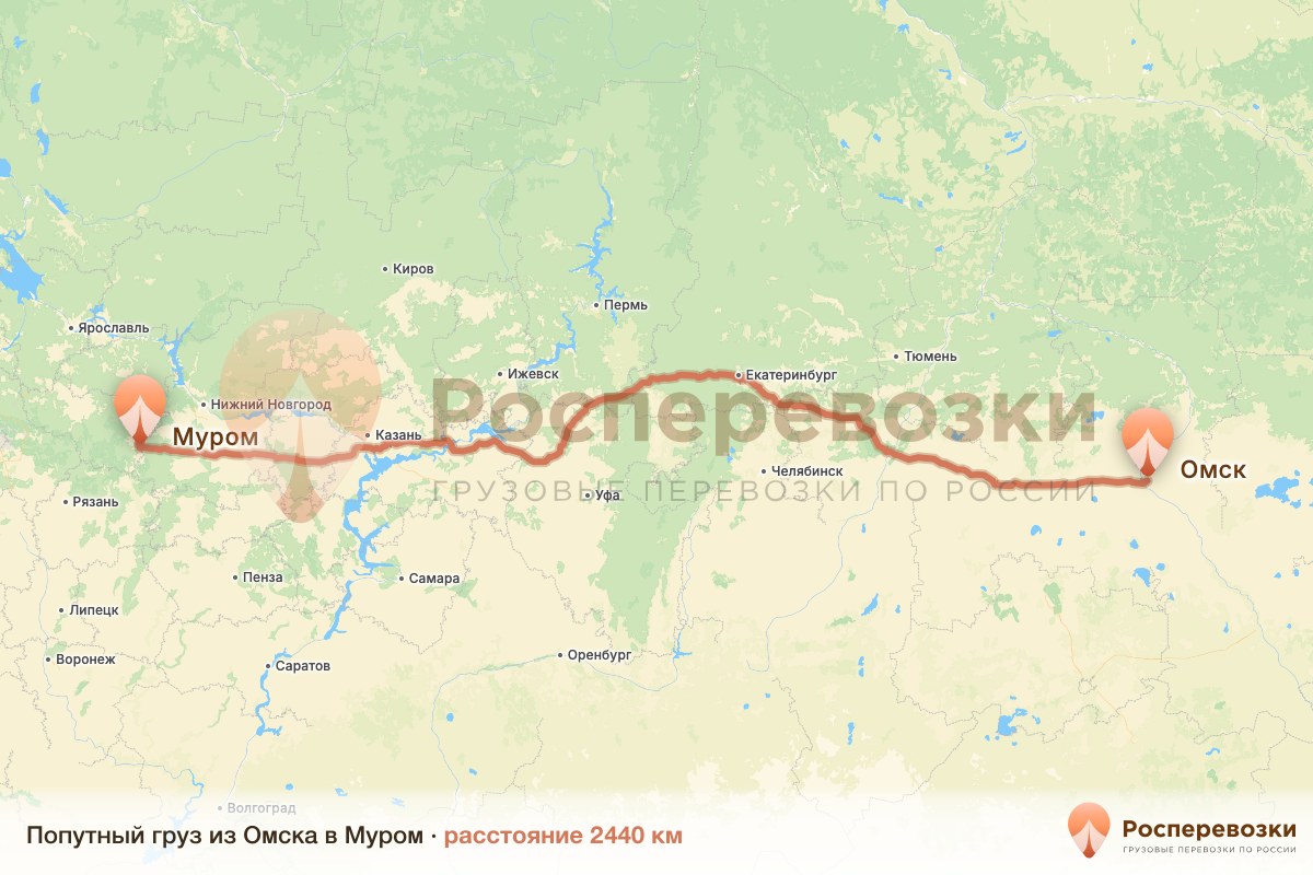 Попутный груз Омск Муром
