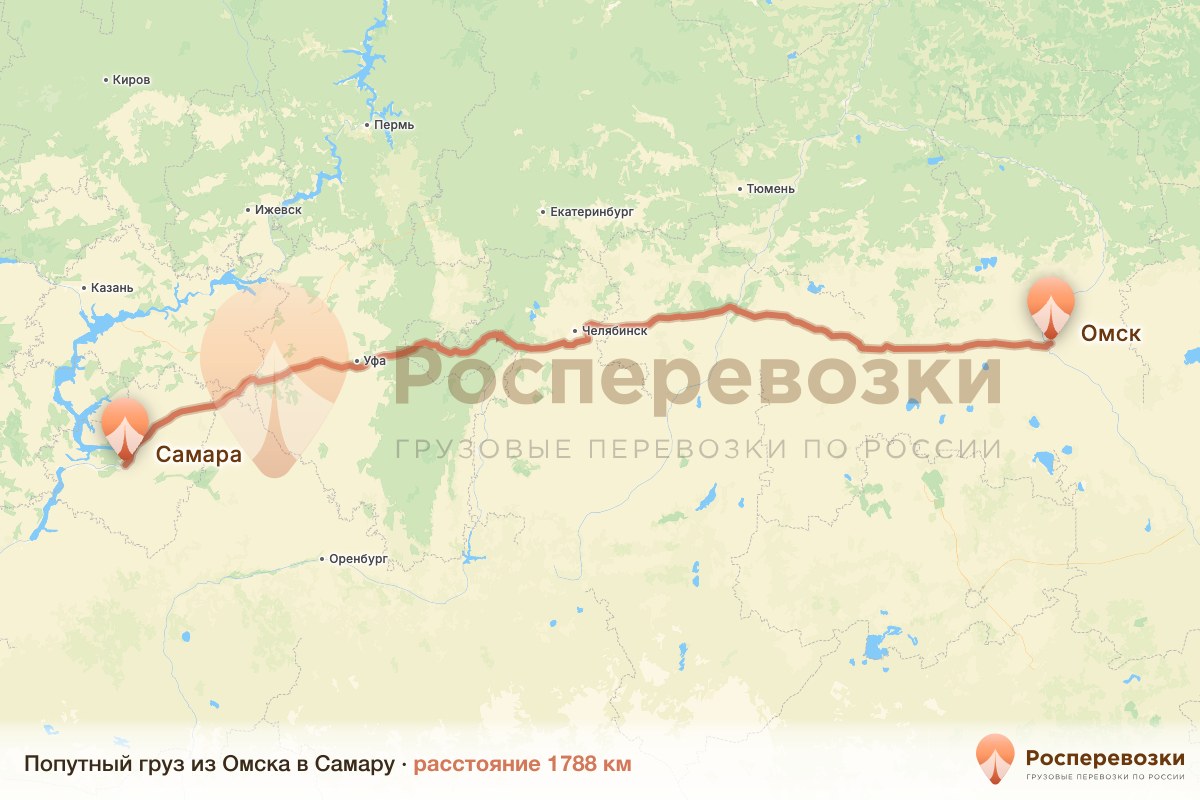 Попутный груз Омск Самара