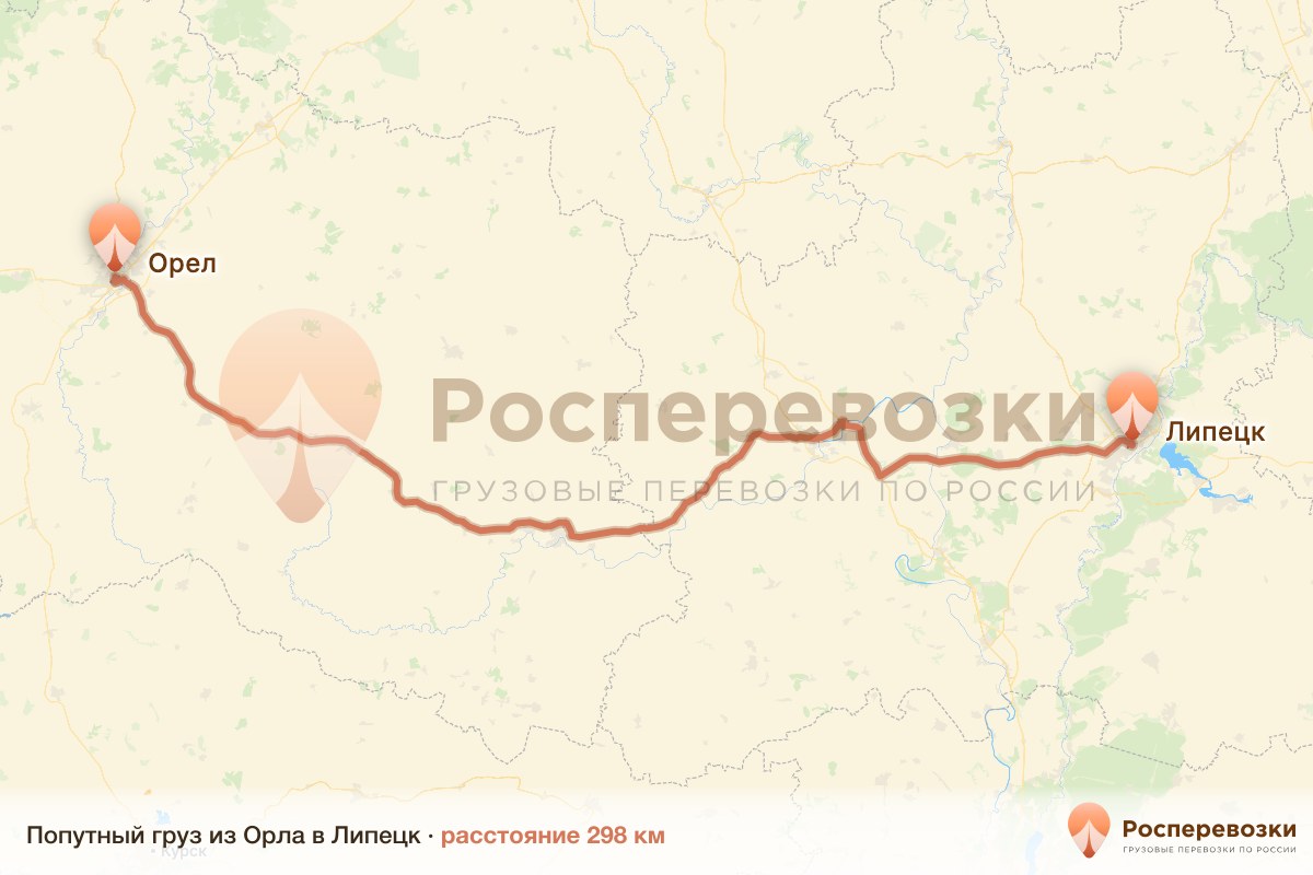 Попутный груз Орел Липецк