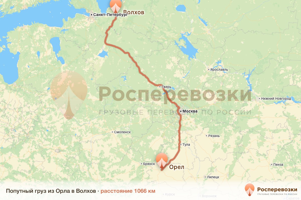 Попутный груз Орел Волхов