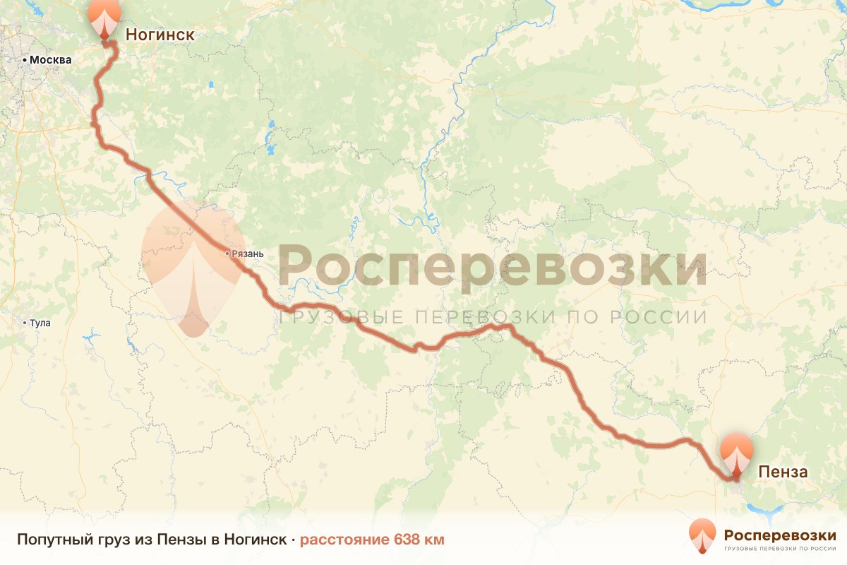 Попутный груз Пенза Ногинск