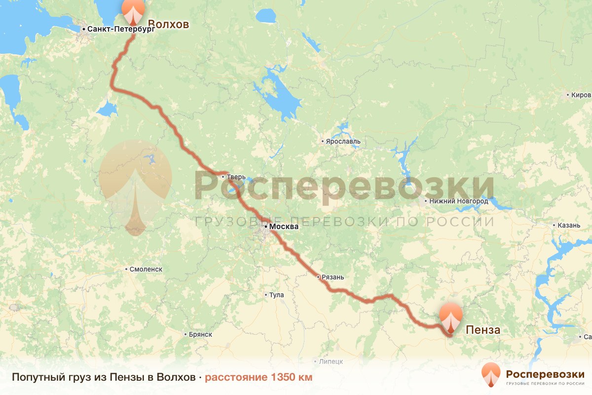 Попутный груз Пенза Волхов