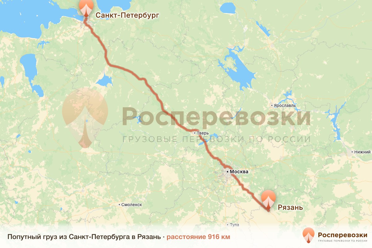 Попутный груз Санкт-Петербург Рязань