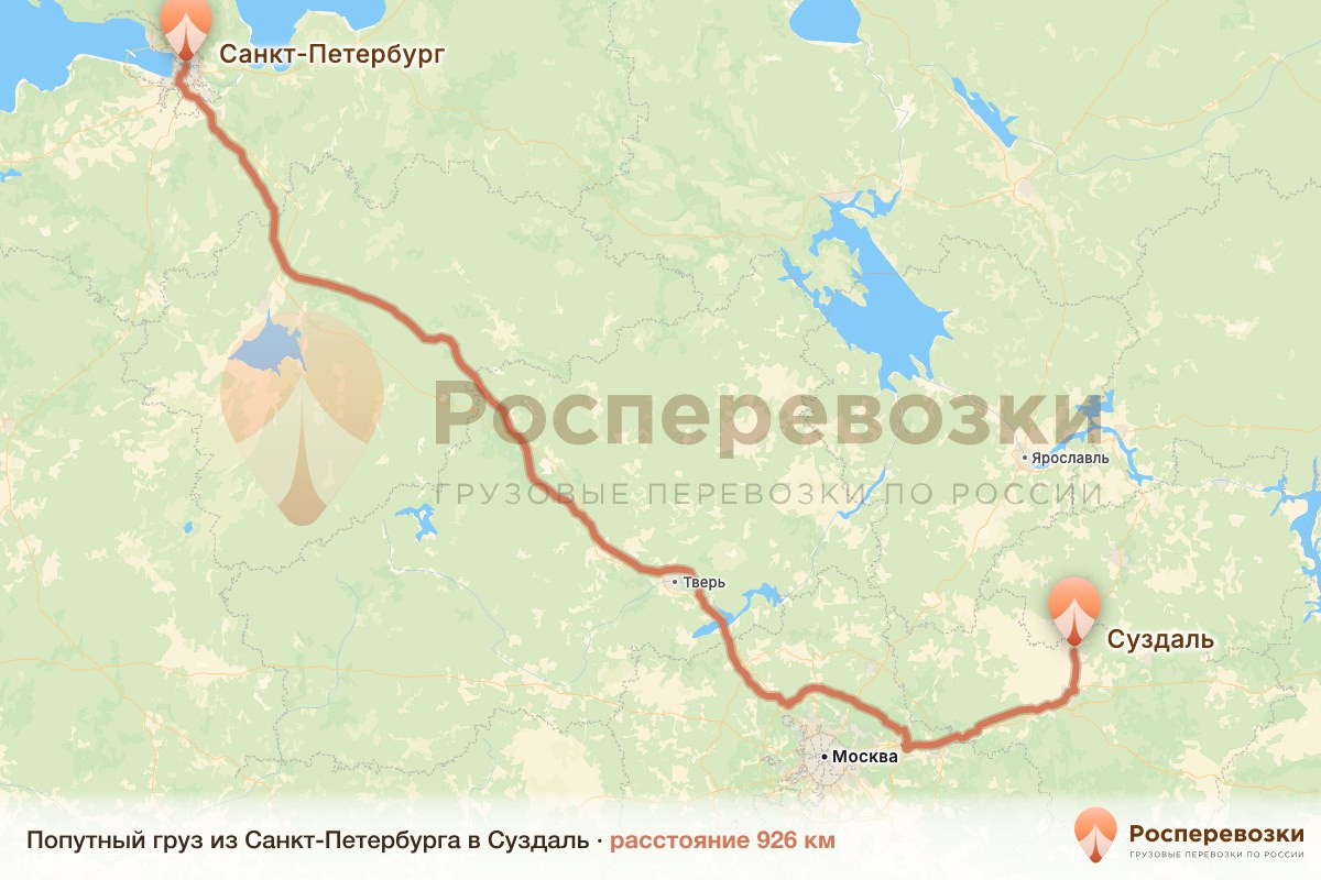 Попутный груз Санкт-Петербург Суздаль