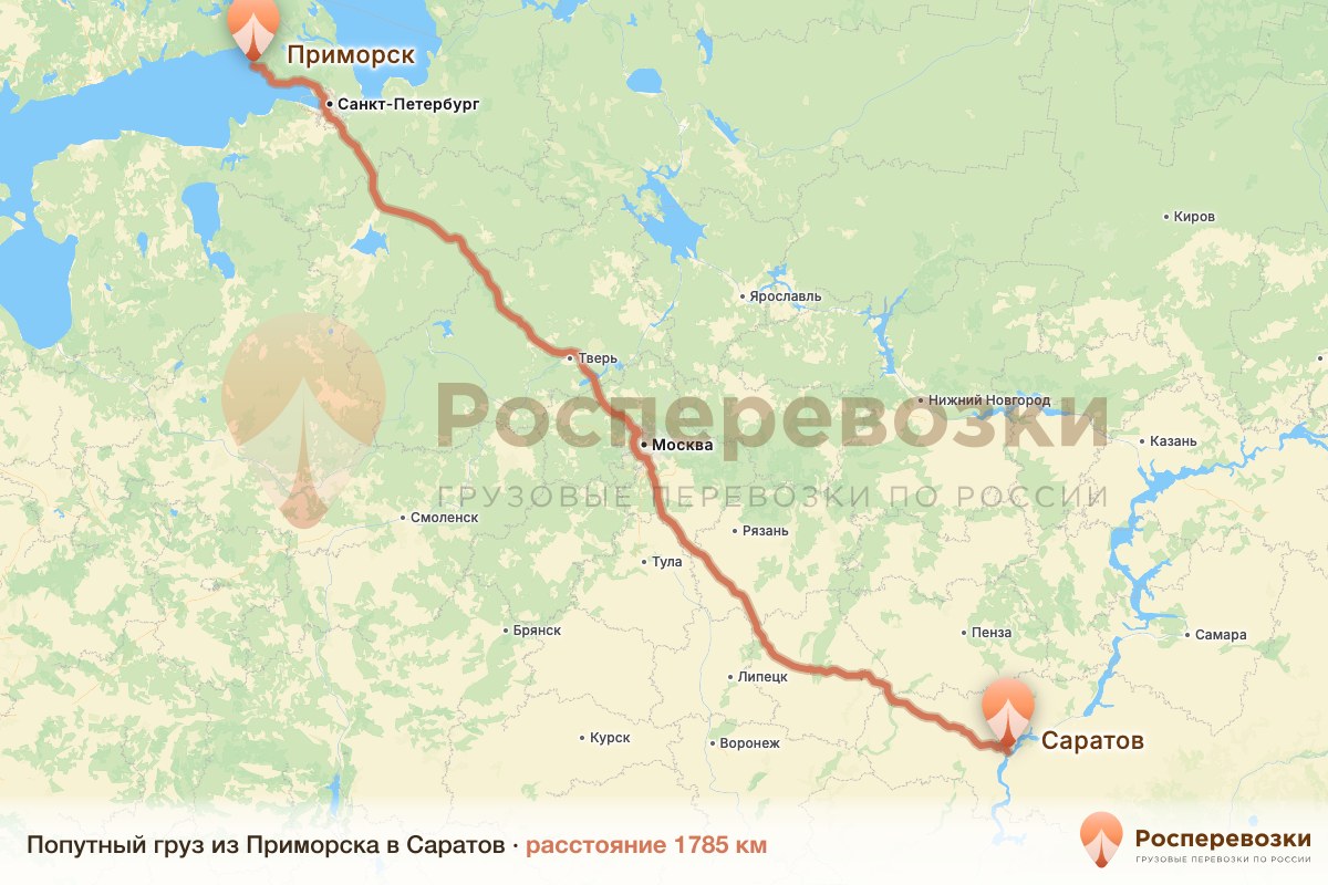 Попутный груз Приморск Саратов