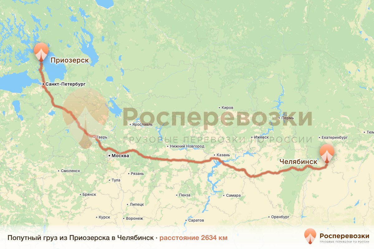 Попутный груз Приозерск Челябинск