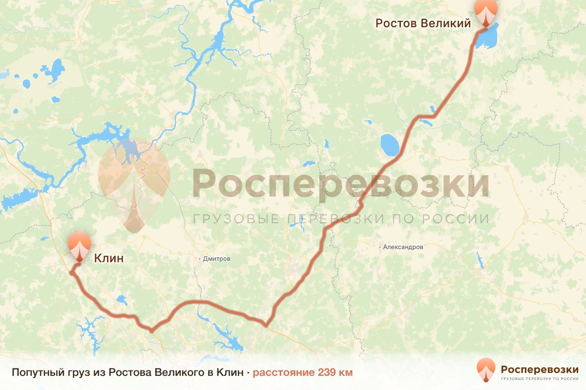 Попутный груз Ростов Клин