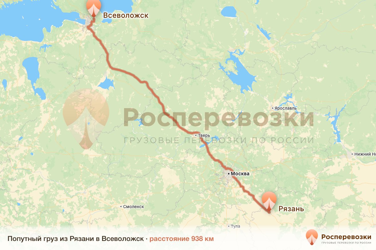 Попутный груз Рязань Всеволожск