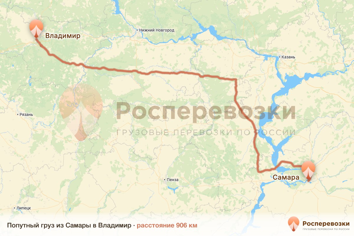 Попутный груз Самара Владимир