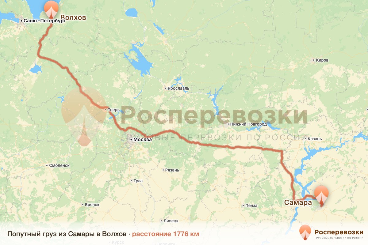 Попутный груз Самара Волхов