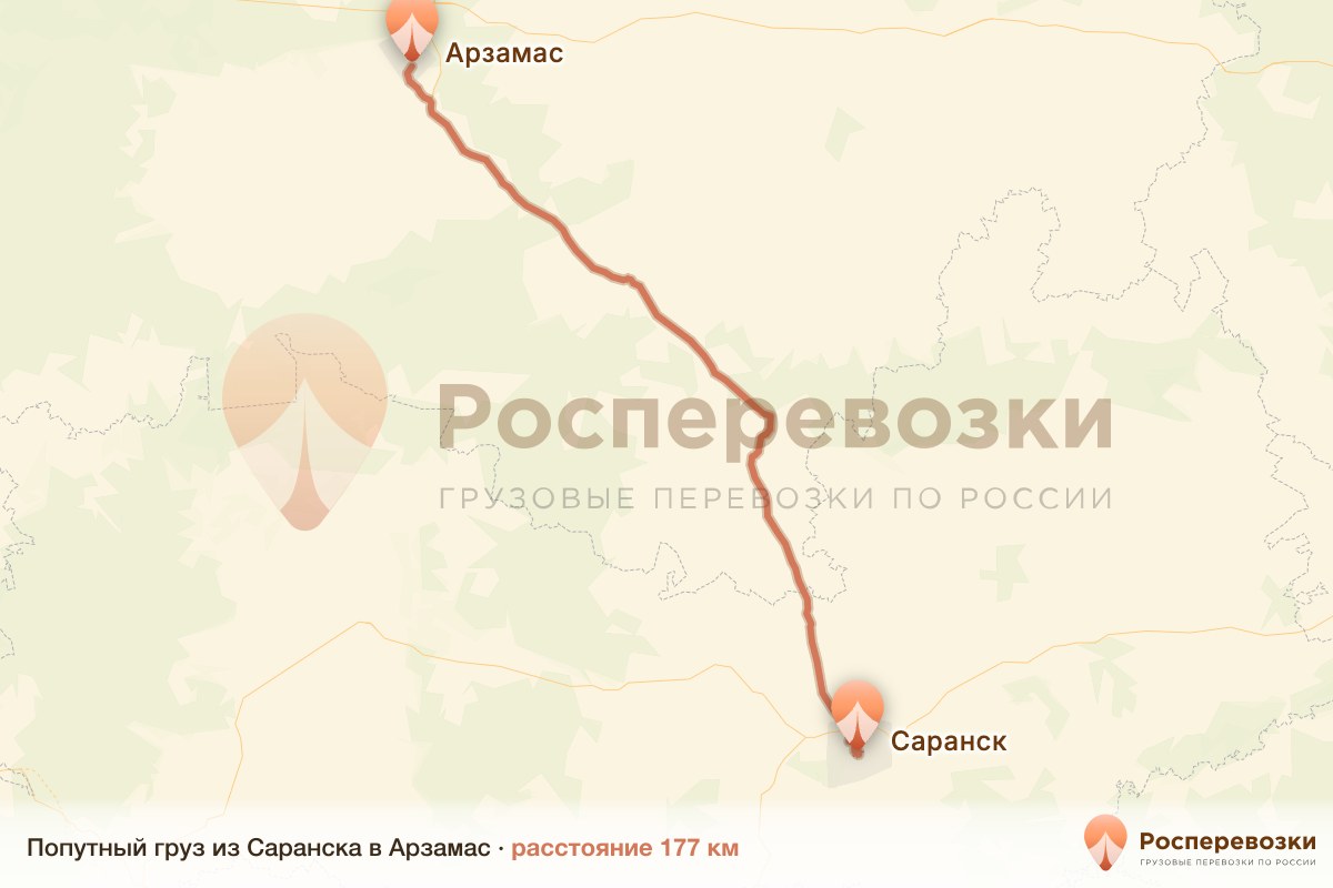 Попутный груз Саранск Арзамас