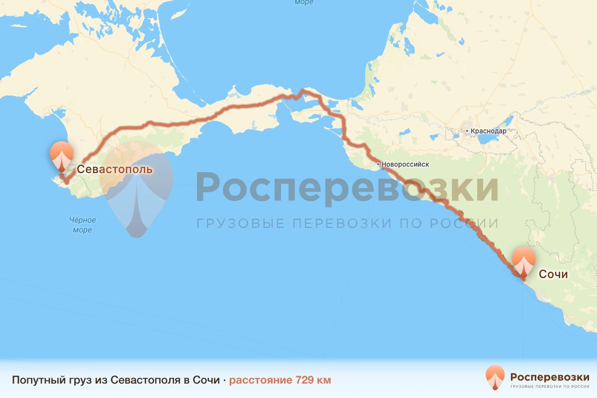 Попутный груз Севастополь Сочи