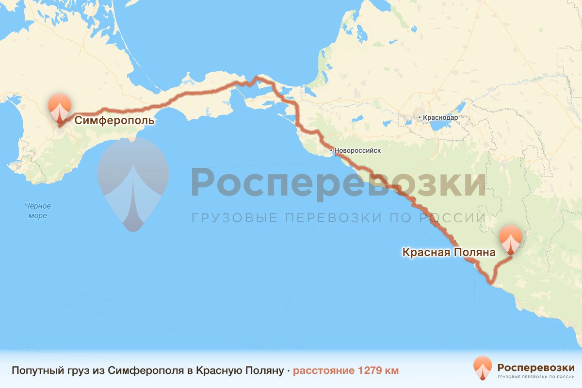 Попутный груз Симферополь Красная Поляна