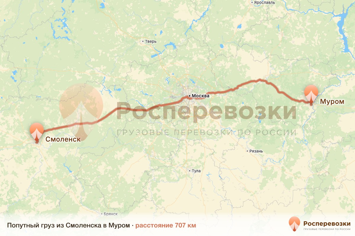 Попутный груз Смоленск Муром