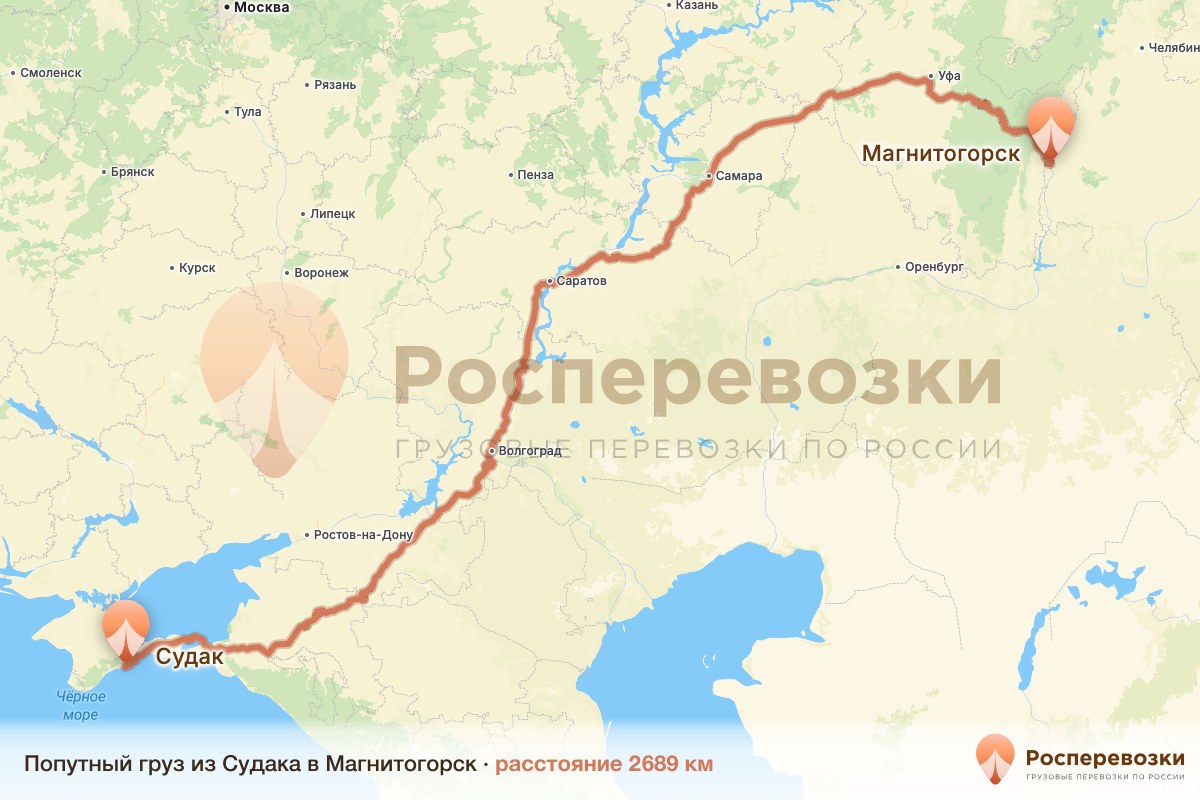 Попутный груз Судак Магнитогорск